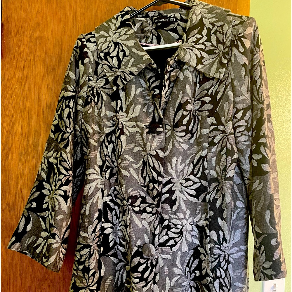 Grey floral spring coat